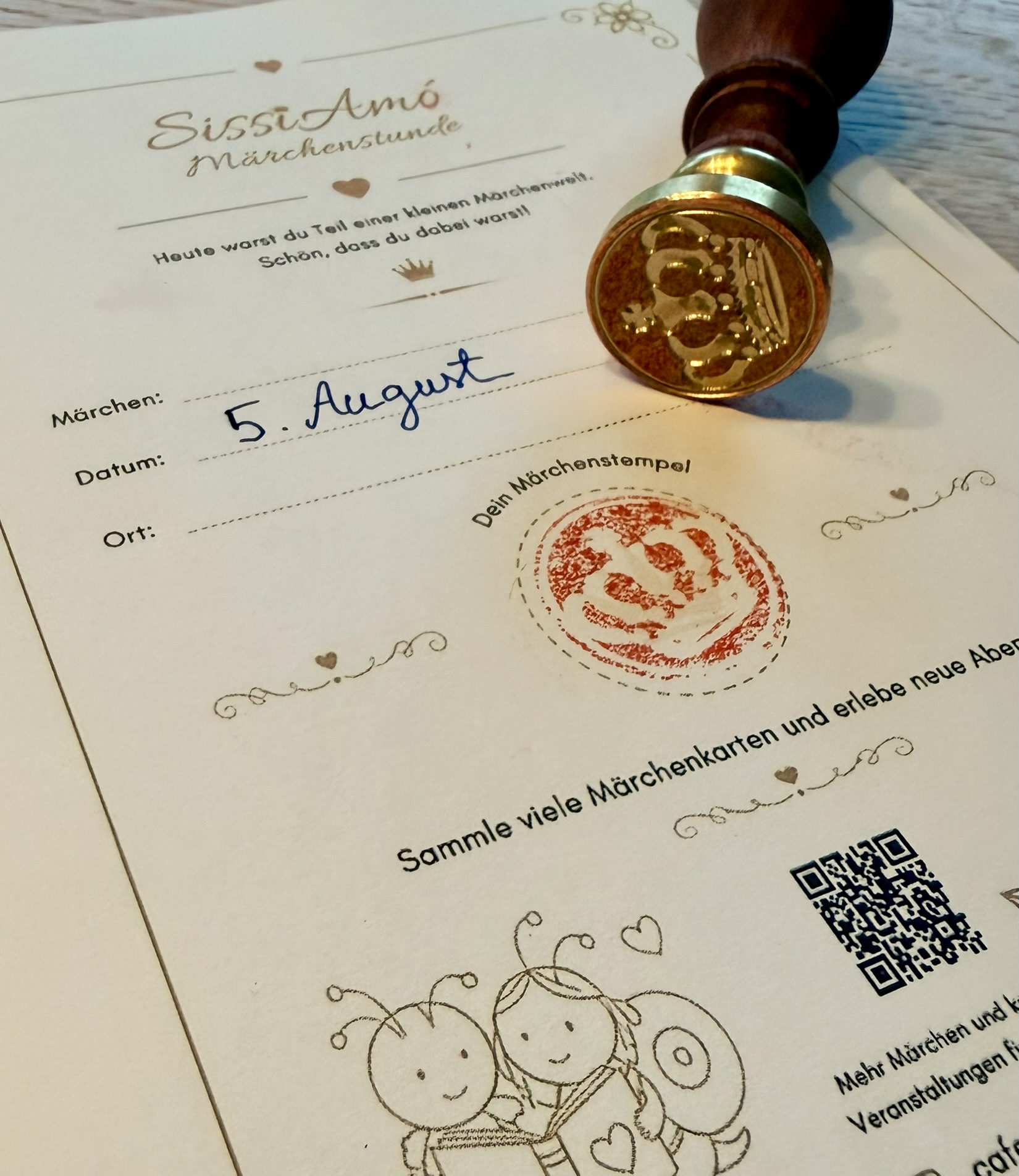 Märchenkarte mit Kronensiegel