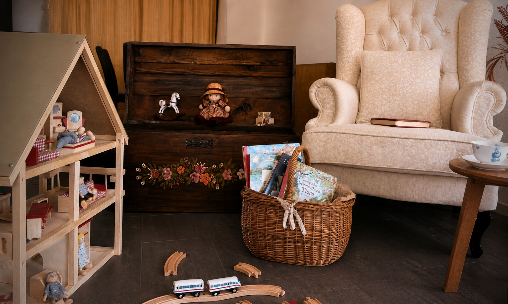 Vintage-Ambiente und Familien-Lounge